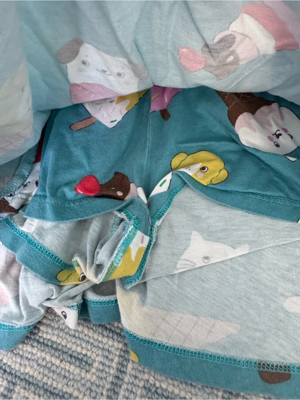 Mini Boden Kids Teal Ice Cream & Animal Print Skort